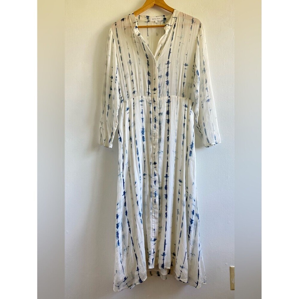 bella dahl Long sleeve Sheer Maxi dress Size L Resort Vaca Travel